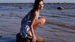 Woman Beaches brunettes Stunners magazine Sasha Rose