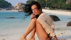 Woman Beaches legs brunettes models ukrainian Katie Fey