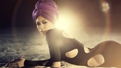 Woman Beaches lying down