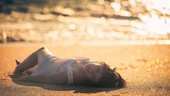 Woman Beaches lying down beach girls