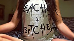 Woman Beaches models boobs