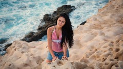 Woman Beaches outdoors black hair ukrainian Macy B eternal 