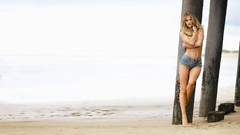 Woman Beaches piers blondes models rosie huntington-whiteley 