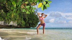 Woman Beaches tropical bikini sarong