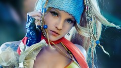 Woman Beads Final Fantasy blondes blue eyes braids cosplay 