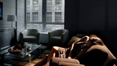 Woman beautiful TV asleep