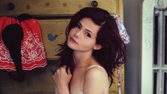 Woman bedroom brown eyes brunettes teen