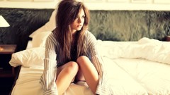 Woman beds brunettes models