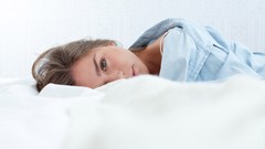 Woman beds brunettes models Lily C