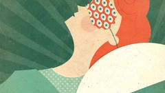 Woman beds illustrations minimalistic artwork