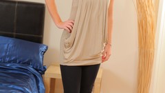 Woman beds legs stockings smiling brunettes pantyhose leggings