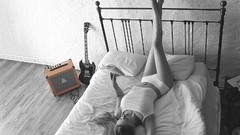 Woman beds selective coloring