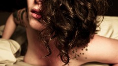 Woman beds tattoos brunettes nude