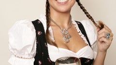 Woman beers bavarian beer