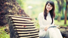 Woman bench asians Viet Nam
