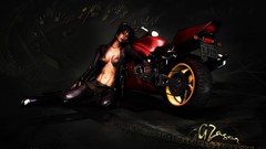 Woman biker 3d cgi motorbikes