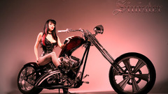 Woman biker latex corset