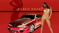Woman bikini Nissan tuning