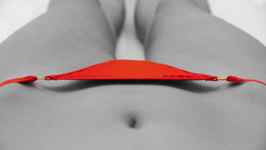 Woman bikini panties red