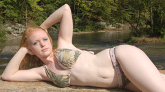 Woman bikini redheads
