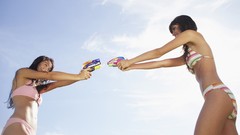 Woman bikini skyscapes water