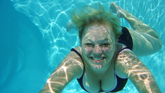 Woman bikini swimming swimming