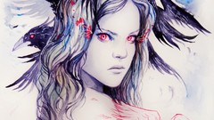 Woman Birds artistic