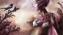 Woman Birds artwork fantasy art
