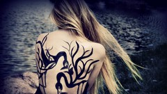 Woman Birds blondes tattoos