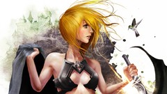 Woman Birds Daggers artwork fantasy art