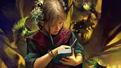 Woman Birds fantasy art