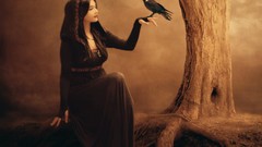 Woman Birds fantasy art