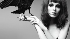 Woman Birds monochrome