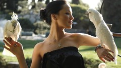 Woman Birds Parrots brunettes Dasha Astafieva