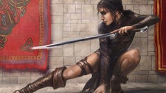 Woman black Assassin ninjas