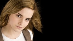 Woman black background Actress emma watson