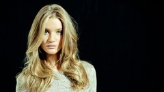 Woman black background blondes models rosie huntington-whiteley