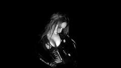 Woman black background bra