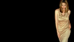 Woman black background brunettes Simple Background Denise 