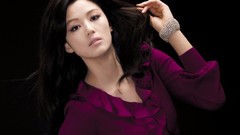 Woman black background Celebrity Actress asians long hair 