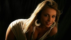 Woman black background cleavage Katy N