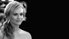 Woman black background Diane Kruger monochrome Actress
