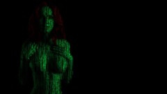 Woman black background digital art