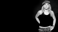 Woman black background Hilary Duff monochrome