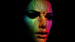 Woman black background lines faces artwork Simple Background