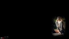 Woman black background models anna torv Vignette