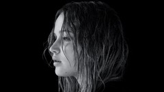 Woman black background monochrome Actress side view jennifer 