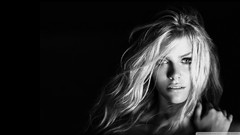 Woman black background monochrome blondes brooklyn decker