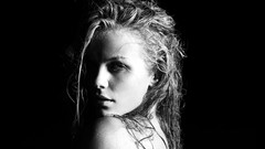 Woman black background monochrome blondes models brooklyn decker