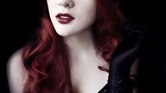 Woman black background vines brunettes